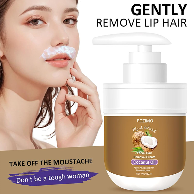 The Last Day: 60%OFF🪶Coconut Oil Facial Hair Removal Cream - Gentle Lip Hair Removal