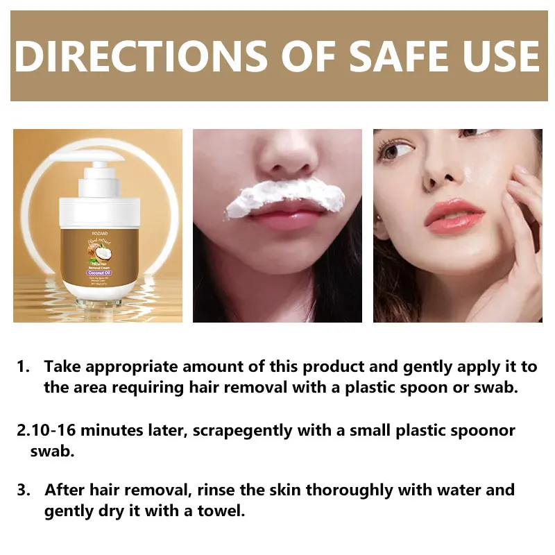 The Last Day: 60%OFF🪶Coconut Oil Facial Hair Removal Cream - Gentle Lip Hair Removal