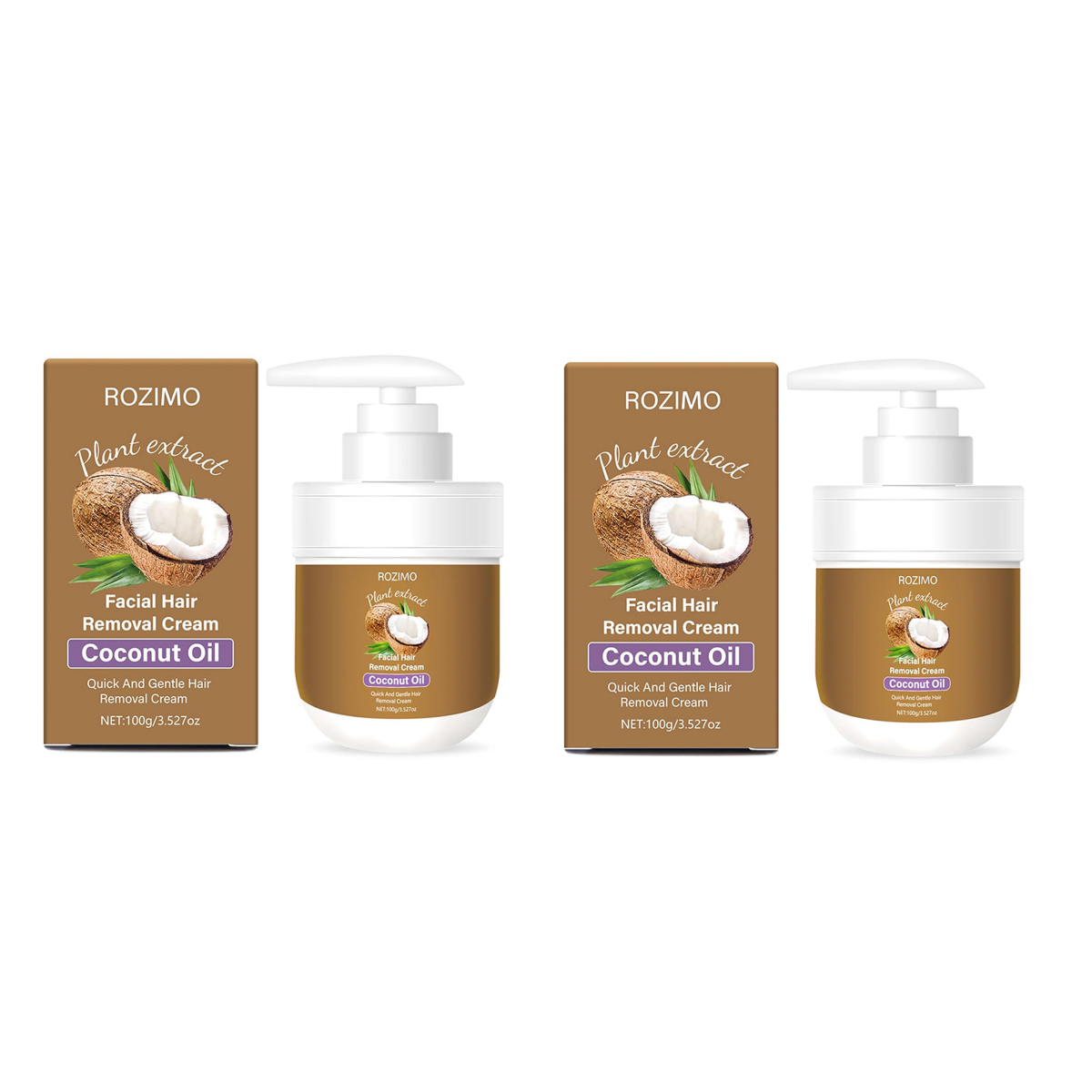 The Last Day: 60%OFF🪶Coconut Oil Facial Hair Removal Cream - Gentle Lip Hair Removal
