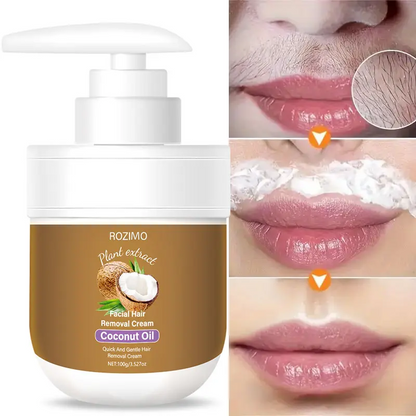The Last Day: 60%OFF🪶Coconut Oil Facial Hair Removal Cream - Gentle Lip Hair Removal