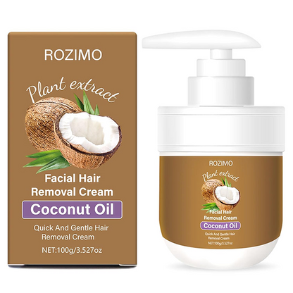 The Last Day: 60%OFF🪶Coconut Oil Facial Hair Removal Cream - Gentle Lip Hair Removal
